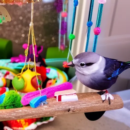 

This image shows a variety of colorful bird toys and accessories, including a bird swing, a mirror, a bell, and a variety of other items. These items are essential for the happiness and well-being of pet birds, providing them with