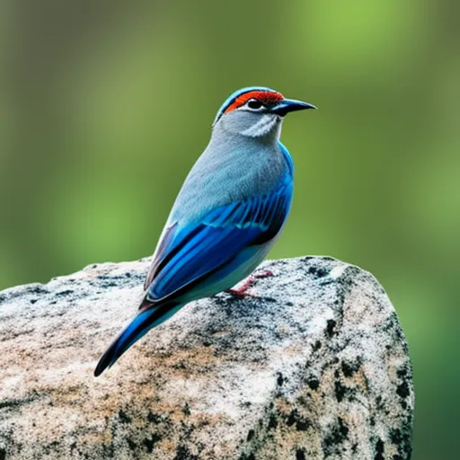 

This image shows a Verdier bird perched on a branch in its natural habitat. The bird has a distinctive grey-blue plumage with a white throat and black and white streaked wings. The Verdier is a species of finch native